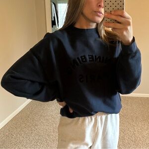 Anine Bing Jaci Sweatshirt Paris - Washed Navy - XS